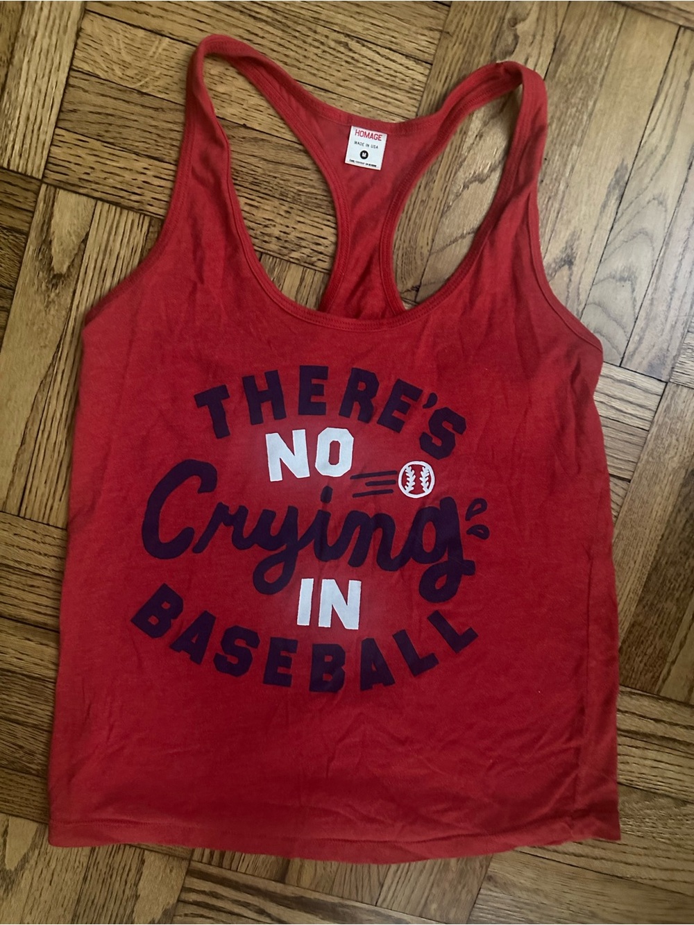 HOMAGE There’s No Crying in Baseball A League of Their Own Tank Top M